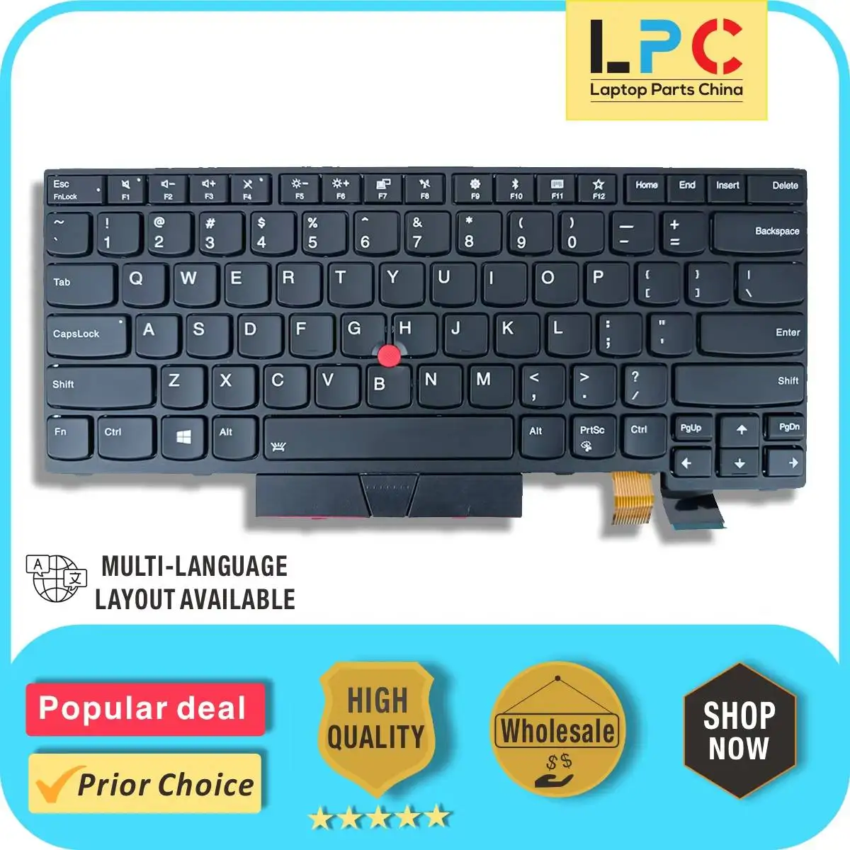 For Lenovo ThinkPad T470 T480 A475 A485 Tastatur with Hintergrundbeleuchtung 01AX364 newe US-replacement-Laptop-Tastatur