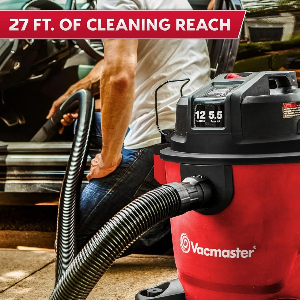 12-Gallon 5.5 HP High-Capacity Wet/Dry Vacuum Cleaner