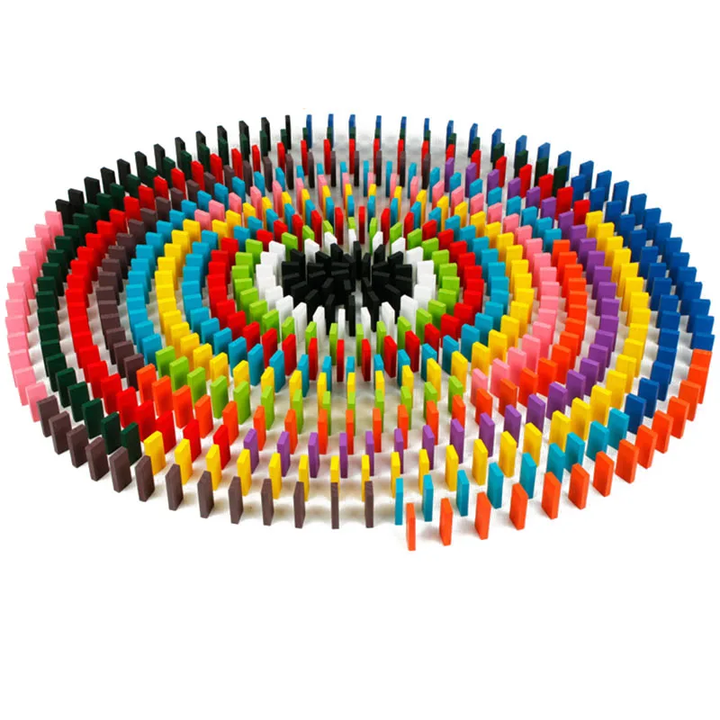 120 pz/set Per Bambini Colore Ordina Arcobaleno Legno Domino Blocchi Kit Domino Giochi Montessori Educativi Giocattoli di Legno Per I Bambini Regalo