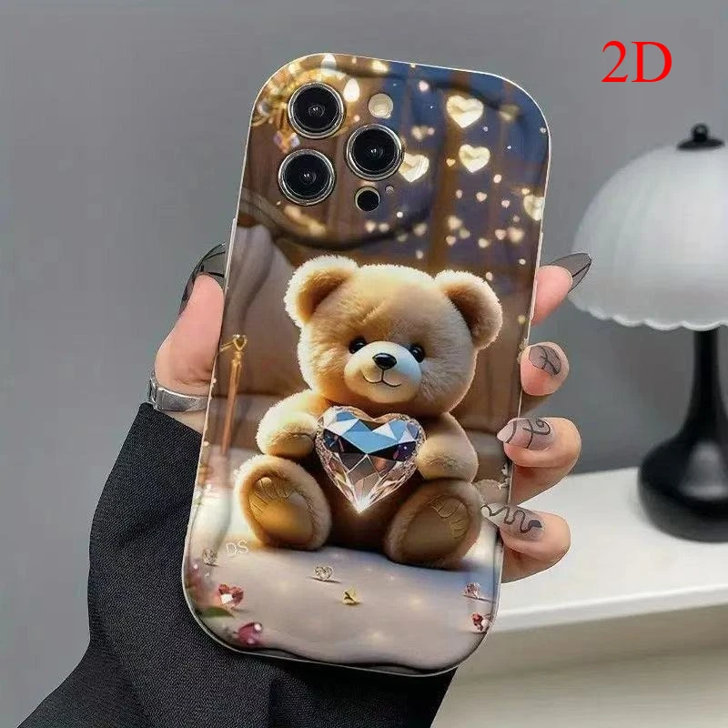 Cartoon Bear Heart 2D Pattern Phone Case For Samsung Galaxy S26 S25 S24 FE S22 S23 Ultra Plus A56 A55 A37 A36 A27 A26 A16 Cover view 6