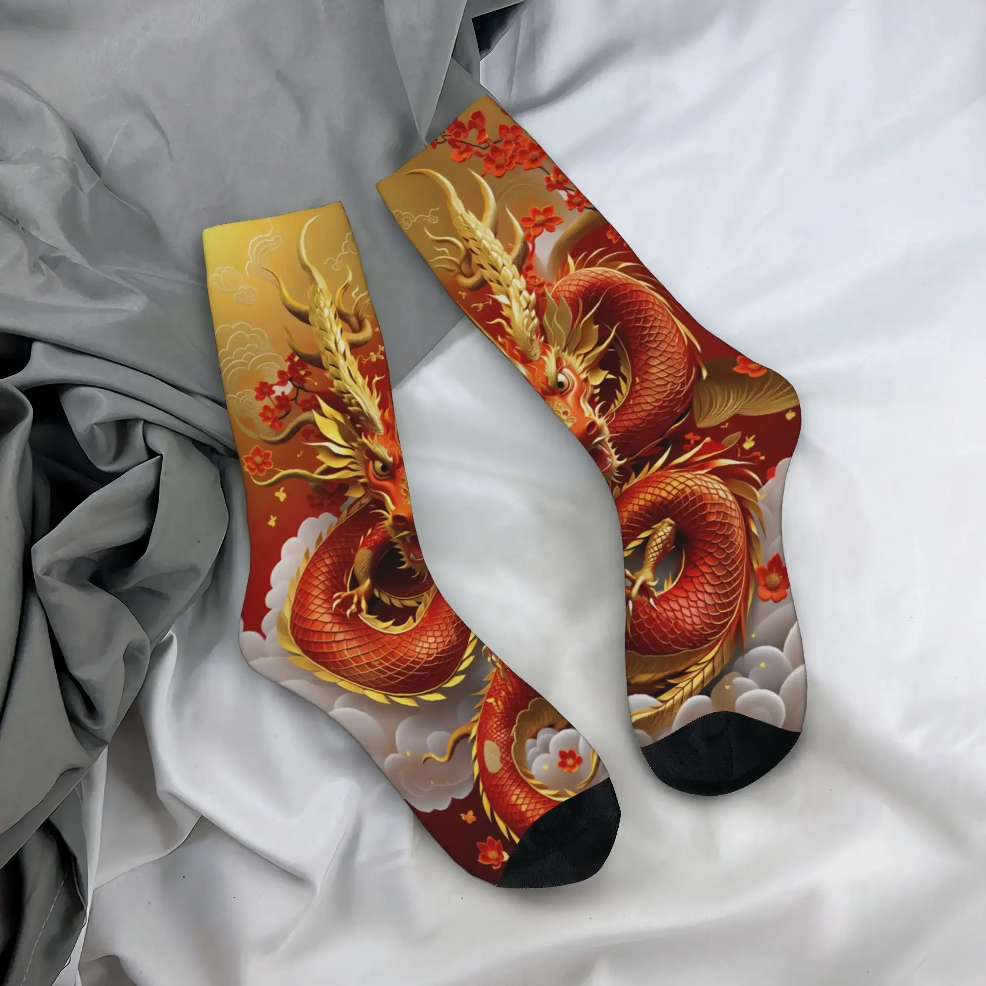 Dragon Pattern Socks Autumn  Stockings Leisure Men High Quality Socks Graphic Outdoor Sports Anti Skid Socks