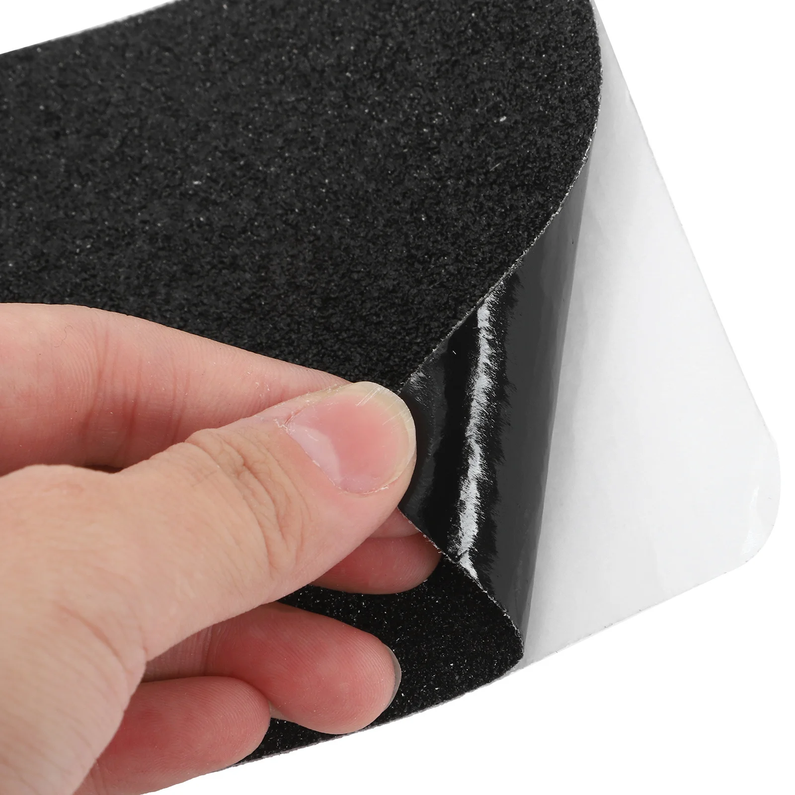 6 قطع شريط غير قابل للانزلاق للسلالم، قبضة سوداء، للاستخدام الداخلي والخارجي، تطبيق متعدد الاستخدامات، سهل التركيب، لاصق قوي #6