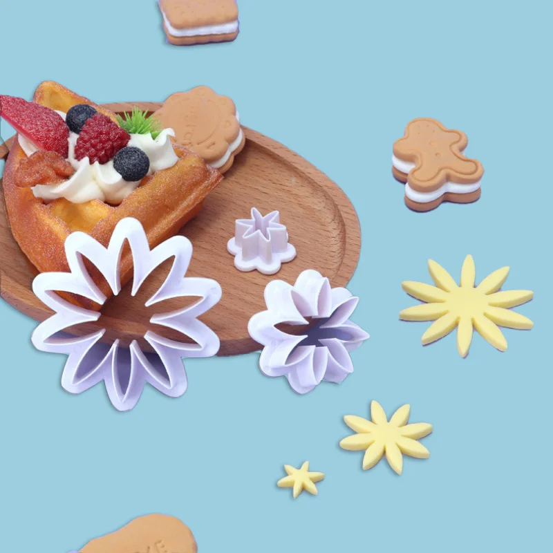 3 шт., резка с принтом ромашки, имитация сахара, настоящий торт, печенье, сделай сам, форма для цветочного украшения