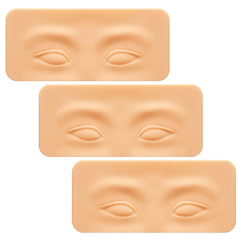 

3pcs Silicone Makeup Practice Board Eye Shadow Training Skin Reusable Eye Practice Tool For Makeup Artists Tattooing Supplies