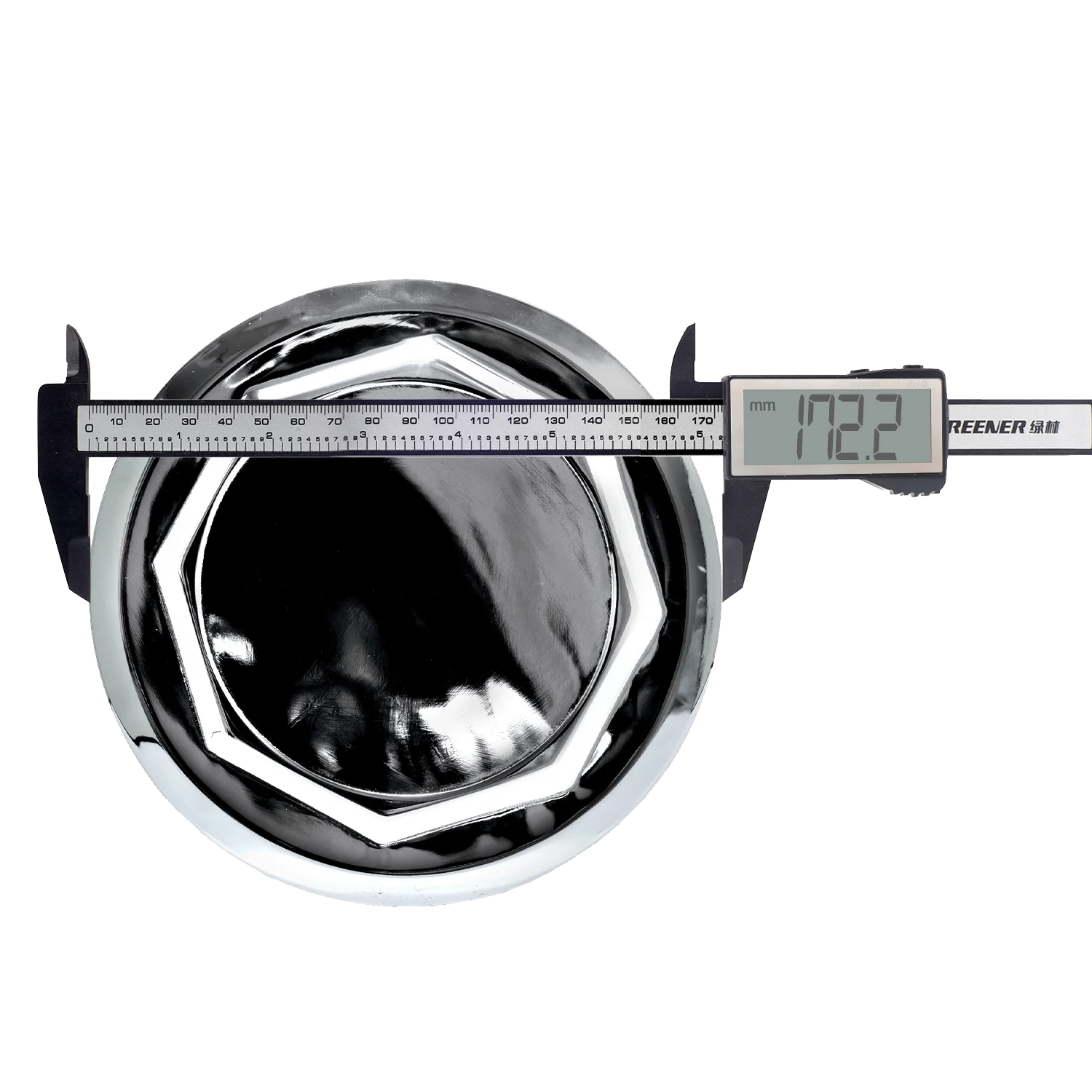 CFPerformance 1/4 Stück 172,2 mm (6,78 Zoll) Außendurchmesser 155 mm (6,165 Zoll) Innendurchmesser Radkappen Passend für Radkappenlöcher 6,165 - 6,120 Zoll Modifikations-Radkappe – Detail 3