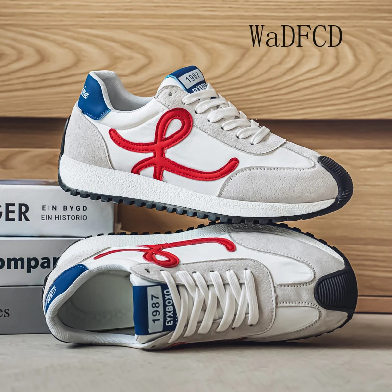 

Кроссовки, повседневные мужские дизайнерские кроссовки в стиле ретро, модные кроссовки из кожи из микрофибры, дышащие кроссовки на платформе увеличенной высоты