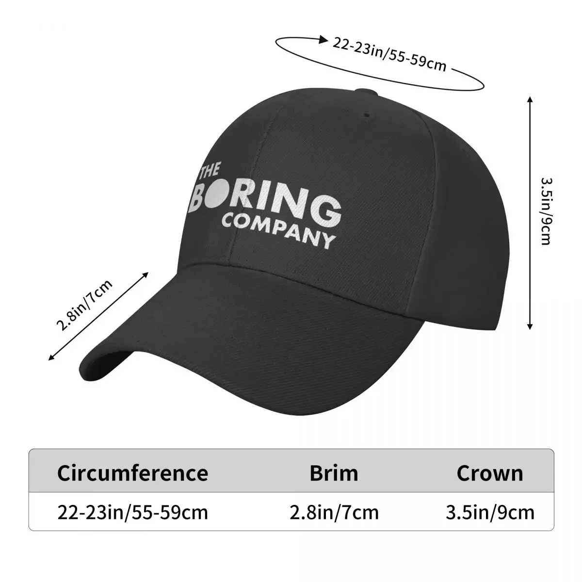 Personalized The Boring Company Baseball Cap Men Women Breathable Dad Hat Summer Sports Snapback Caps Trucker Caps