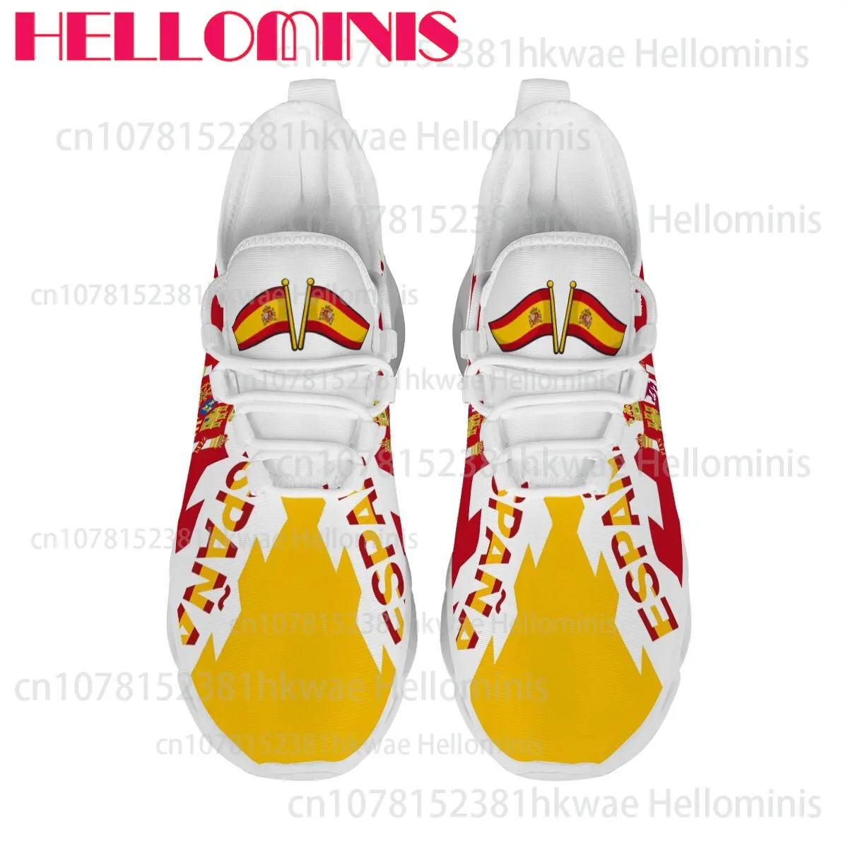 Picture 4: Spanish Flag Unisex Red Yellow Color Trendy Casual Sneakers High Quality Easy To Wear Wear-resistant Casual Shoes Size 28-44