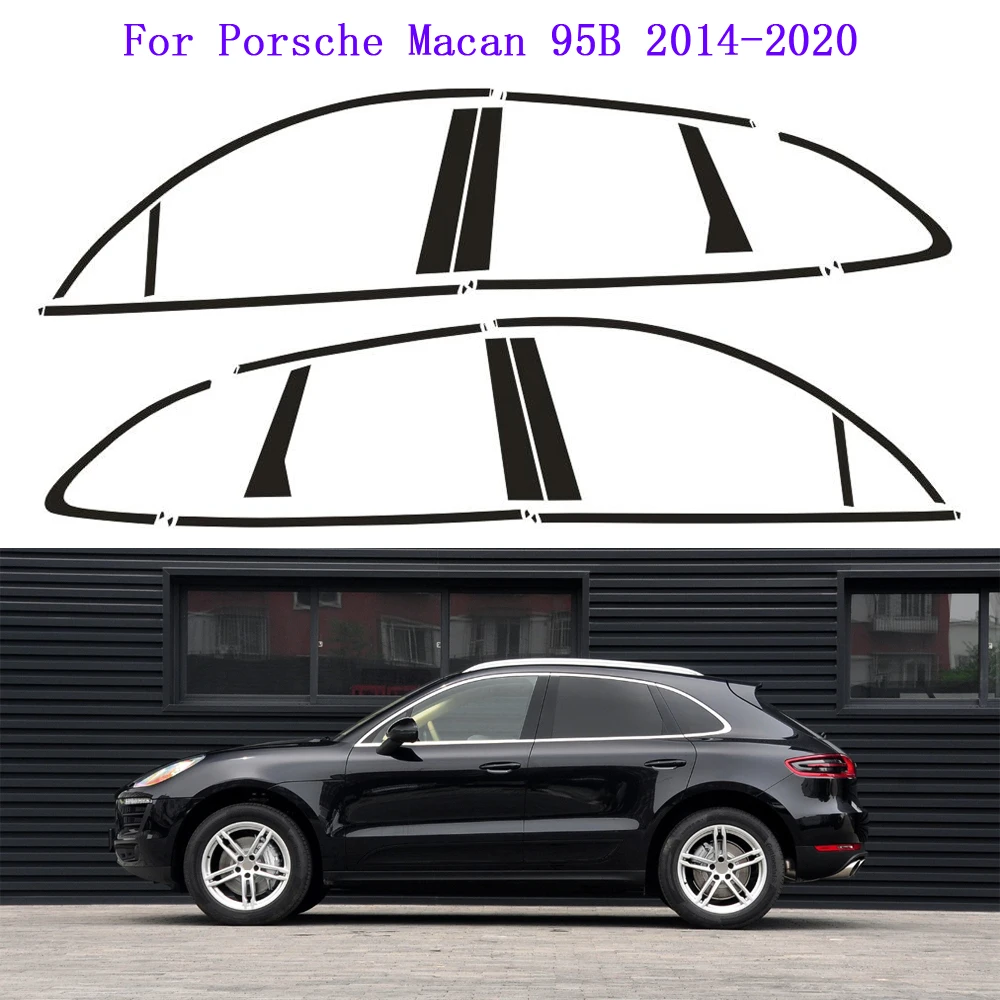 For Porsche Macan 95B 2014-2020 Window Chrome Delete Blackout ABC Pillars Glossy Black Stickers