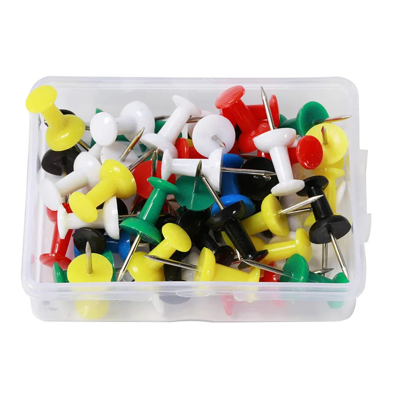 100P/50Pcs Color Thumbtacks Push Pins Map Pin Cork Board Thumb Tacks Pushpin Stationery Buttons Pins Office School Supplies