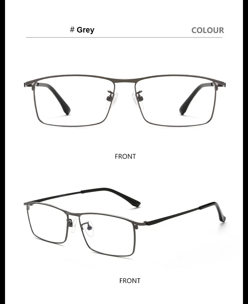 Ultraleichte Business-Brille aus Titanlegierung mit IP-Galvanisierung, Vollrand-Brillengestell für Herren, für Kurzsichtigkeit, Lesebrille, verschreibungspflichtige Brillen – Detail 11