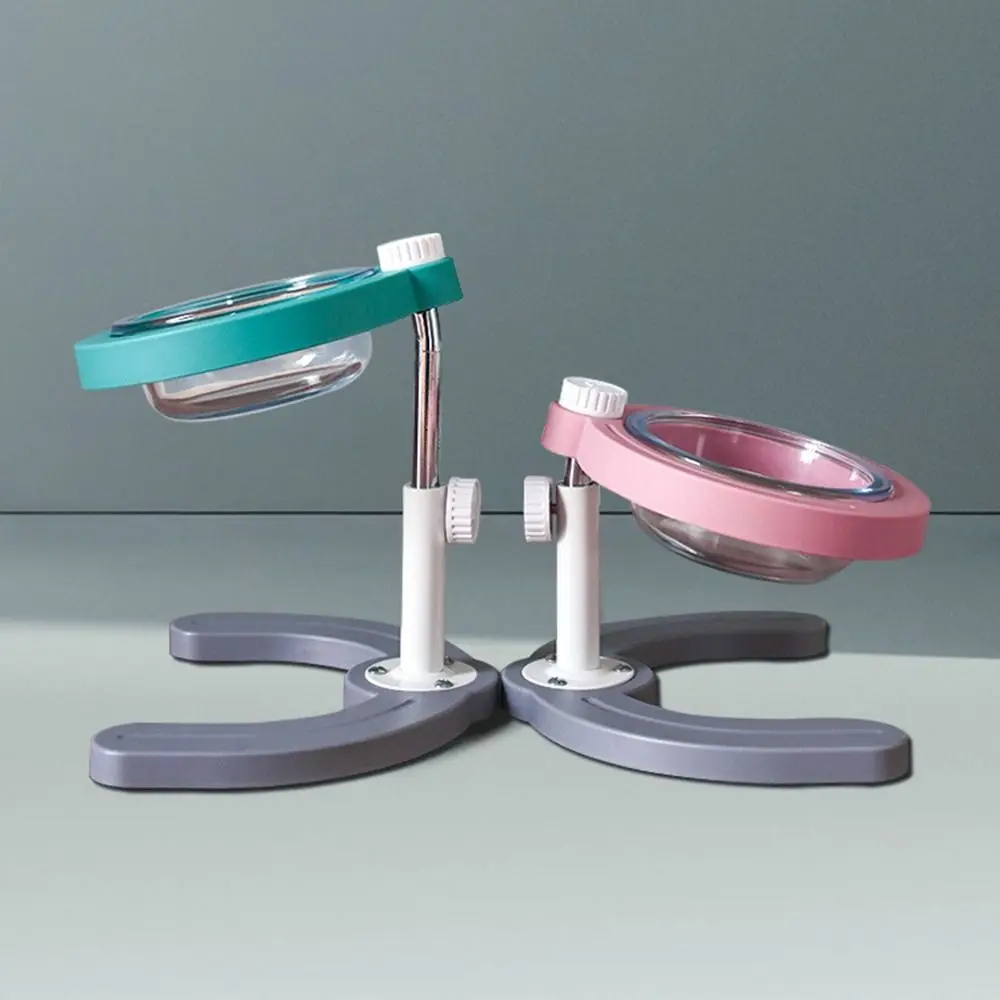

Non-slip Adjustable Pets Lifting Bowl Protects Cervical Spine Removable Elevated Cat Food Feeder Tilted Adjustable Height