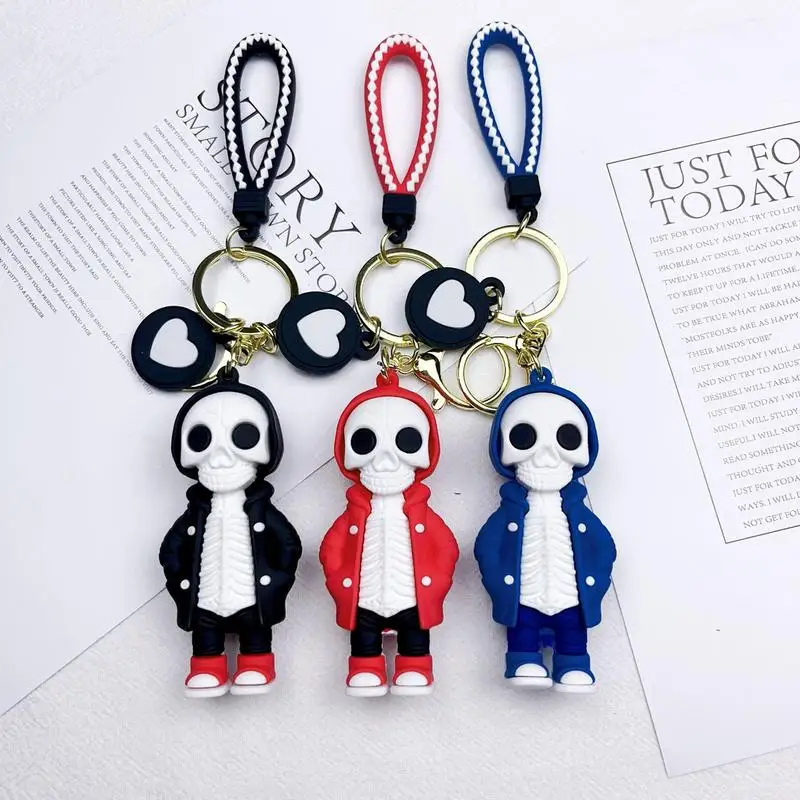 Skull Keychain Scary Skeleton Key Chain 8cm Backpack Purse Key Holder Portable Key Chain Bag Pendant For Men Women