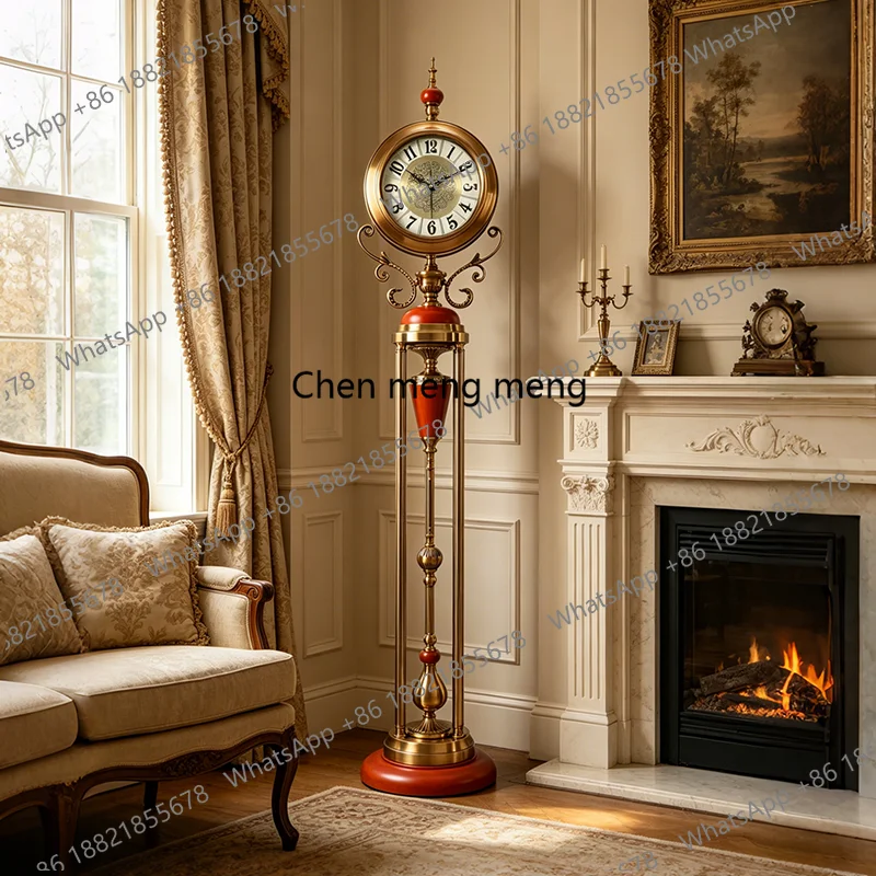 

European American light luxury modern simple vertical floor clock retro living room home villa decorative clock