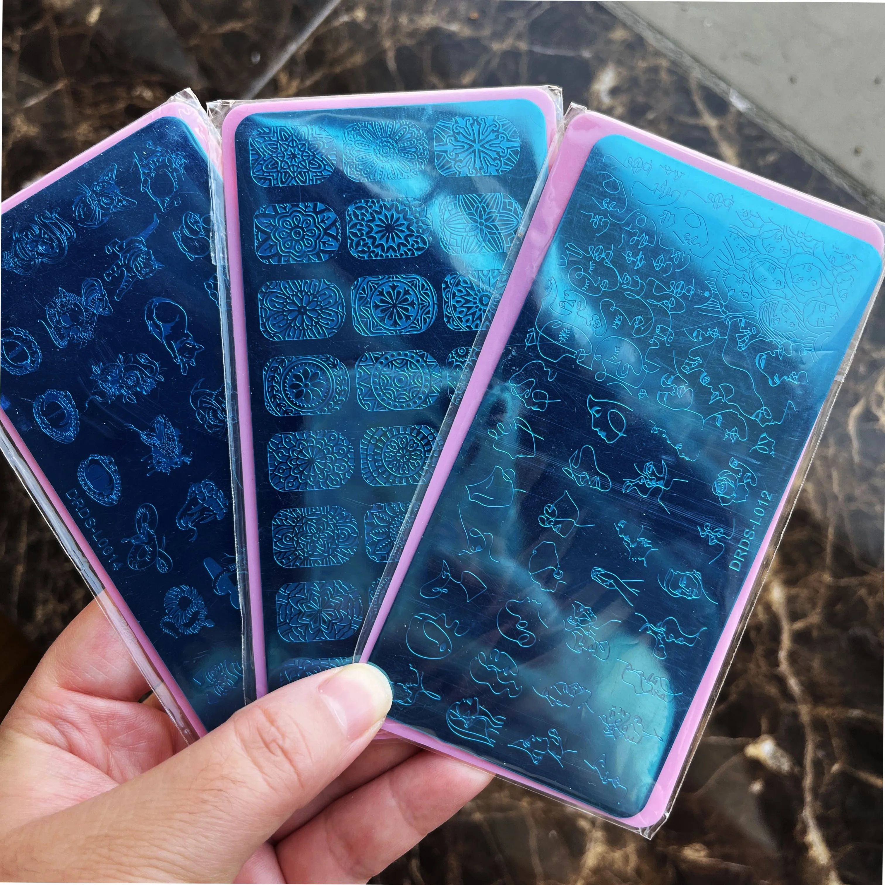 12X6cm Bohemia Stainless Steel Nail Art Stamp 3DFace/Flowers/Geometric Nail Template DIY Xmas Painting UV Polish Manicure Tool