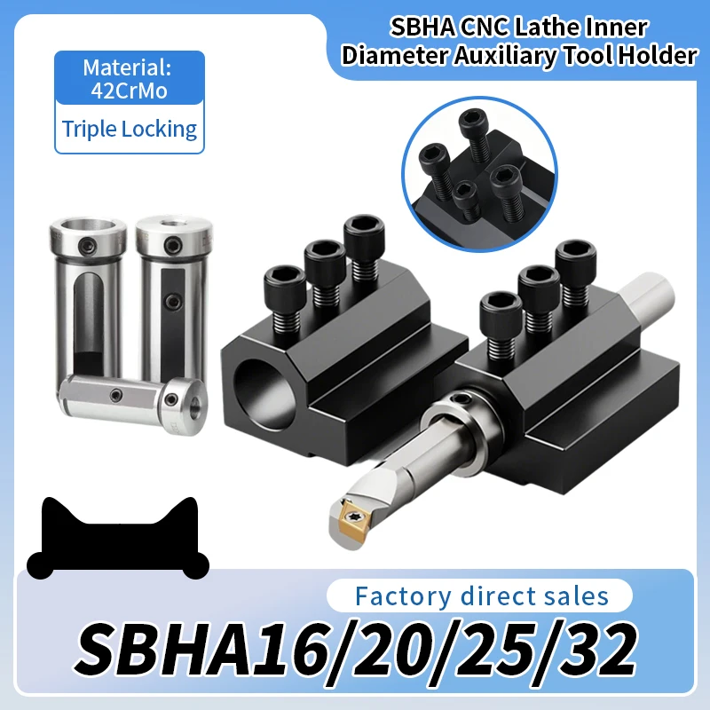 SBHA16 20 25 32 40 50 CNC Lathe Inner Diameter Auxiliary Tool Holder Tool Sleeve Inner Hole Guide Sleeve Holder SBHA1616 SBHA