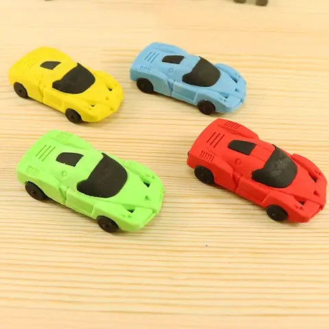 Bilashmart 3Pcs Creative Cartoon Racing Car for School-Age Children Environmental Protection Eraser Student Stationery Supplies Wholesale