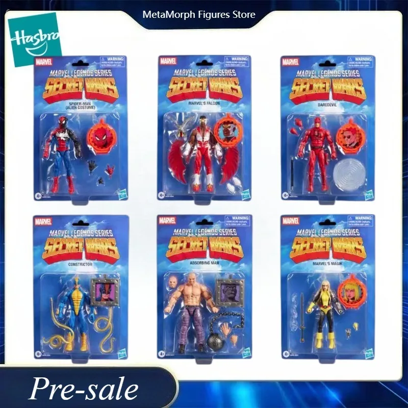 【pre-sale】original-hasbro-marvel-legends-secret-wars-spider-man-daredevil-magik-constrictor-falcon-absorbing-man-anime-figure
