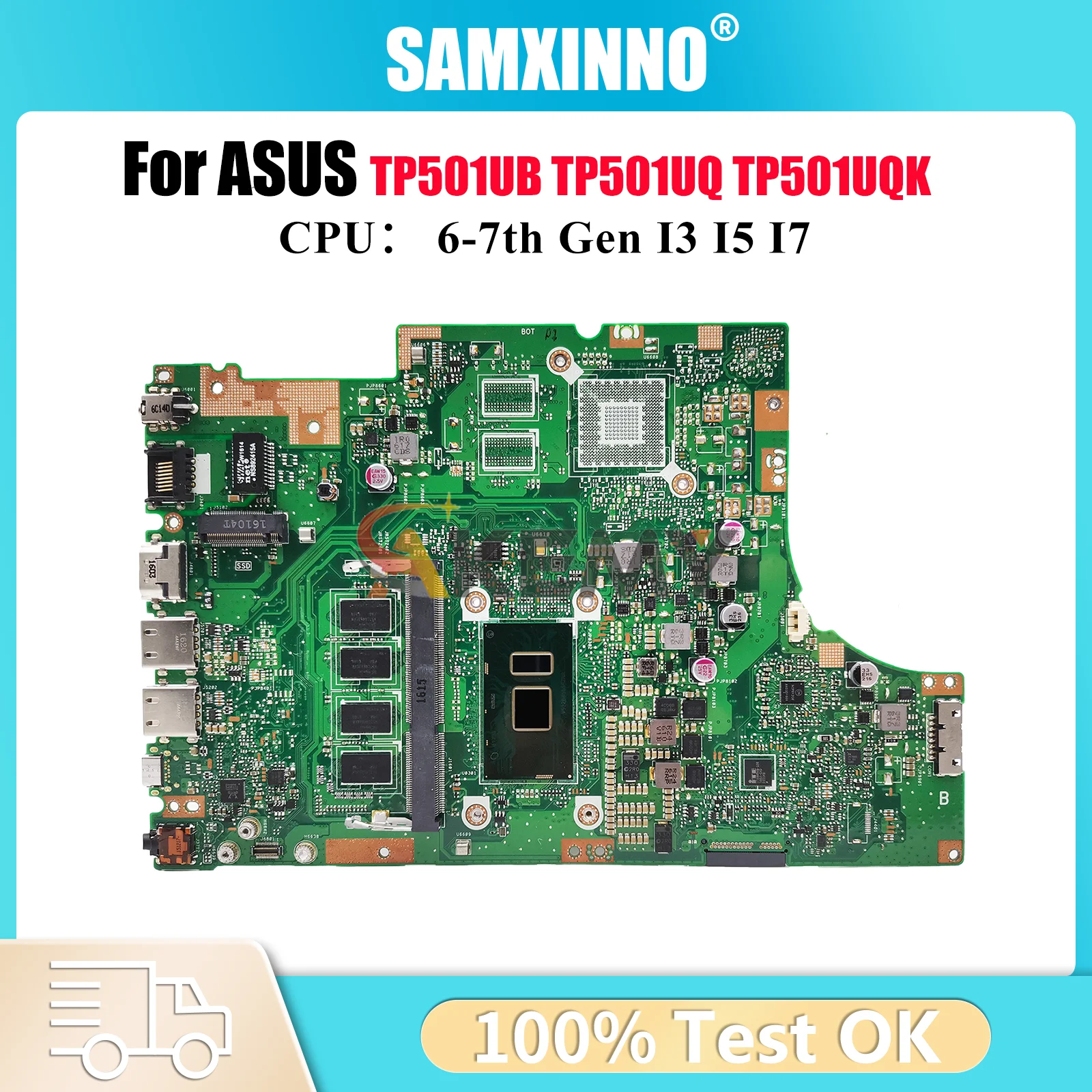 

TP501UA Laptop Motherboard For ASUS VivoBook Flip TP501UQ TP501U TP501UA TP501UQK TP501UB Notebook Mainboard With I3 I5 I7 CPU