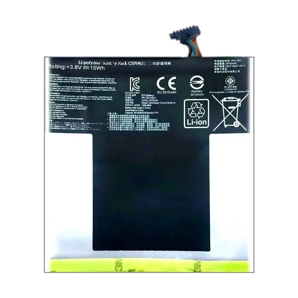 بطارية كمبيوتر لوحي C11P1402 طويلة الأمد ذات أداء جيد بدرجة حرارة منخفضة 3910 مللي أمبير في الساعة لجهاز Asus Fone Pad 7 ME375C FE375 FE375CXG K019