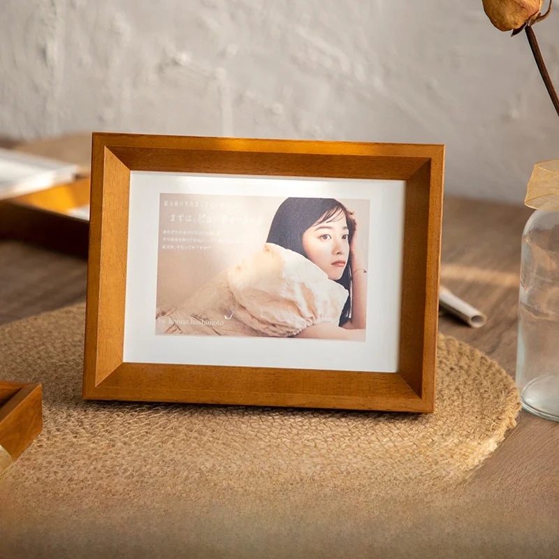 Simple  Wood Photo Frame 6 Inch 7 Inch 8 Inch Tabletop Photo Stand Picture Frame Rectangle Shape Home Decoration