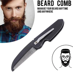 1pcs Man Woman Folding Portable Practical Pocket Clip Beard Comb Salon Styling Hair Tools Everyday Grooming Hair Black