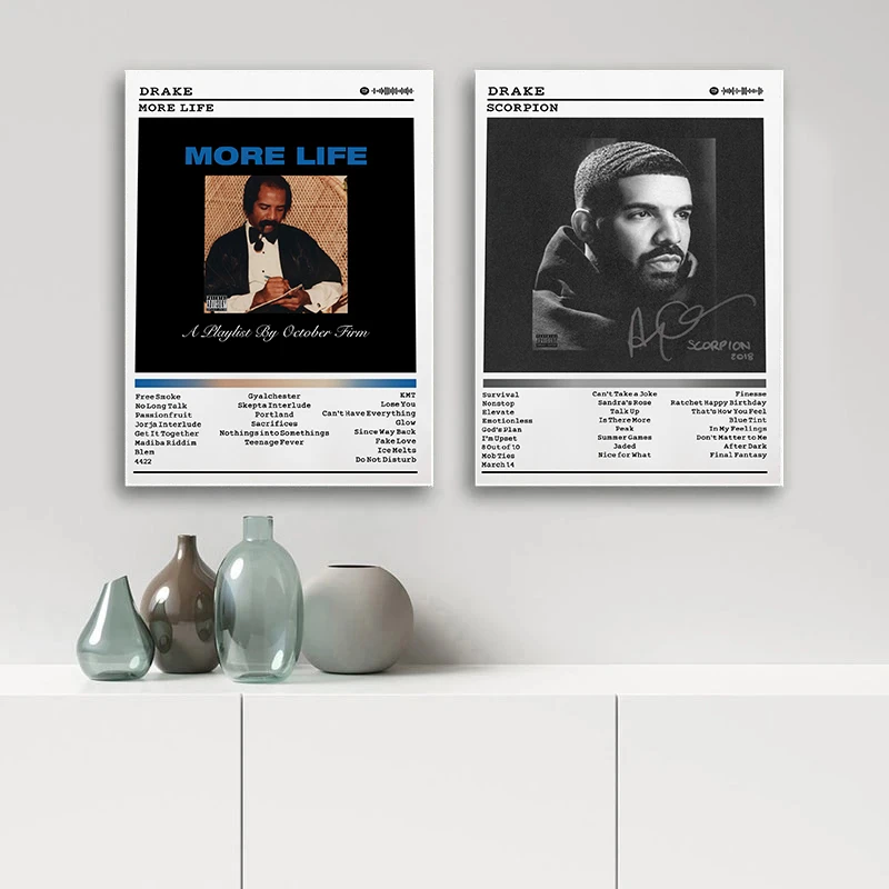 البوب الكلاسيكية مغني الراب دريك الهيب هوب روك ألبوم الموسيقى غطاء الملصقات يطبع حائط لوح رسم الفن صور غرفة المعيشة ديكور المنزل #3