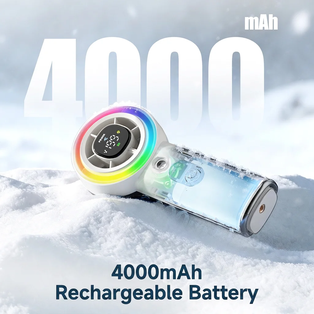 Portable Fan with Mist Cooling Handheld Fan 4000mAh Battery USB Rechargaable Fan for Personal Travel Makeup Camping Outdoors