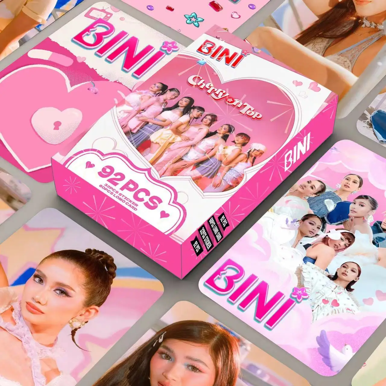 BINI Cherry On Top Lomo Cards 92Pcs Double Sided Photocards Album Photo Cards Fans Collectible Cards