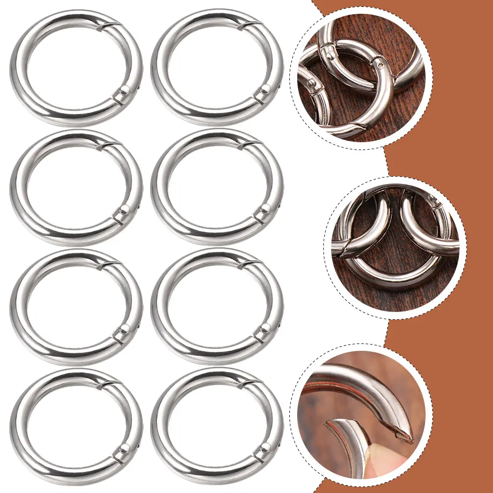 

15pcs Keychain Spring Buckle Key Rings For Keychains Jump Ring Silver Tone Durable Hooks Split Ring For Bags Jewelry Making