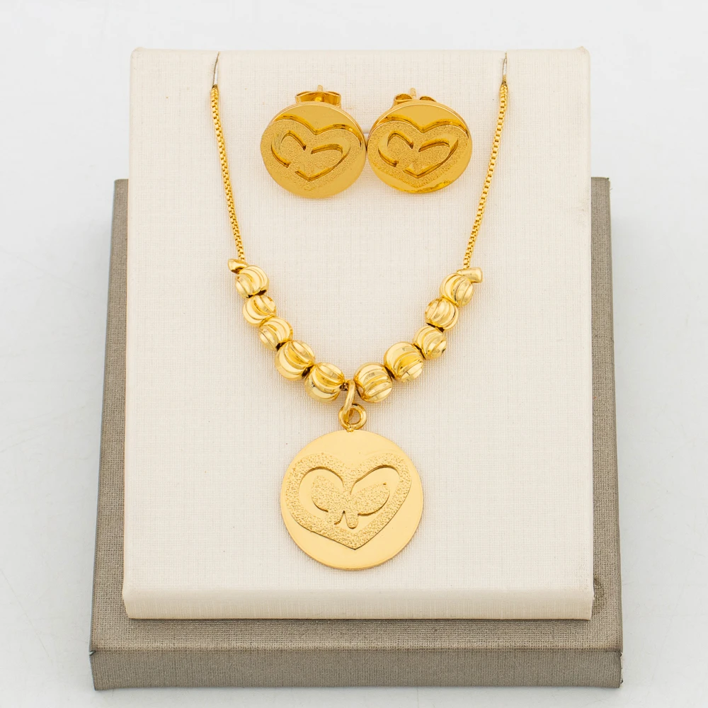 YM Afrikanisches Schmuckset Ohrringe Schmuck Luxus Halskette Dubai Farbe Arabisch Hochzeit Brautkollektion Sets Ohrring für Frauen 5