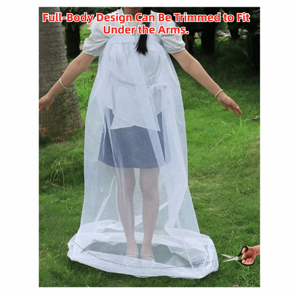 Vestido de red repelente de abejas para mujer, falda media blanca antimosquitos, cubierta portátil y transpirable repelente de mosquitos