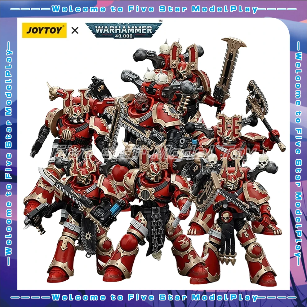 

【FS】 Оригинальные фигурки JOYTOY Warhammer 40K World Eaters Khorne Berzerker, 7 шт., 1/18, коллекционные модели, игрушки, подарки