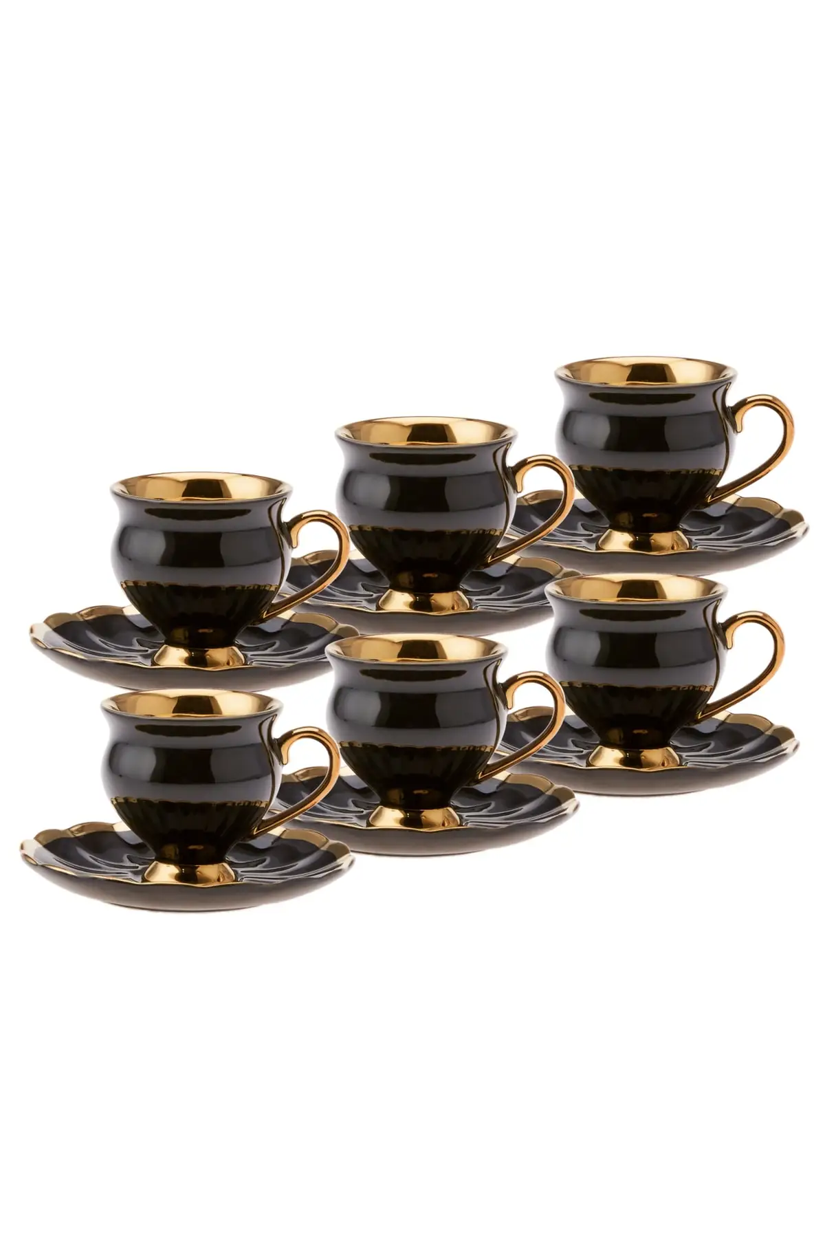 DOLBOVI Exclusive black 6 person coffee cup set 90 Ml