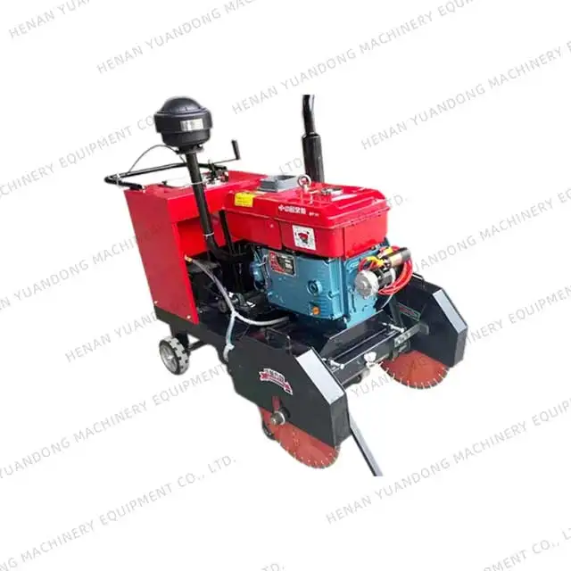 

Walk Behind Self-Propelled Double-Saw Blade Road Cutter Push the Road Cutter Hand Concrete Pavement Cutting Machine