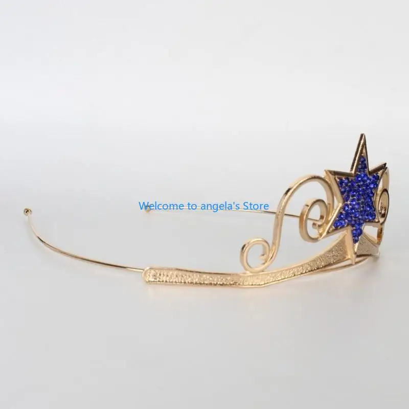 X4YC Sang Trọng Thái Tóc Vòng Hạng Nặng Sinh Nhật Thanh Lịch Cuộc Thi Hexagram Pha Lê Cô Gái Cưới Trang Phục Mũ Đợi Đầu Đa Năng