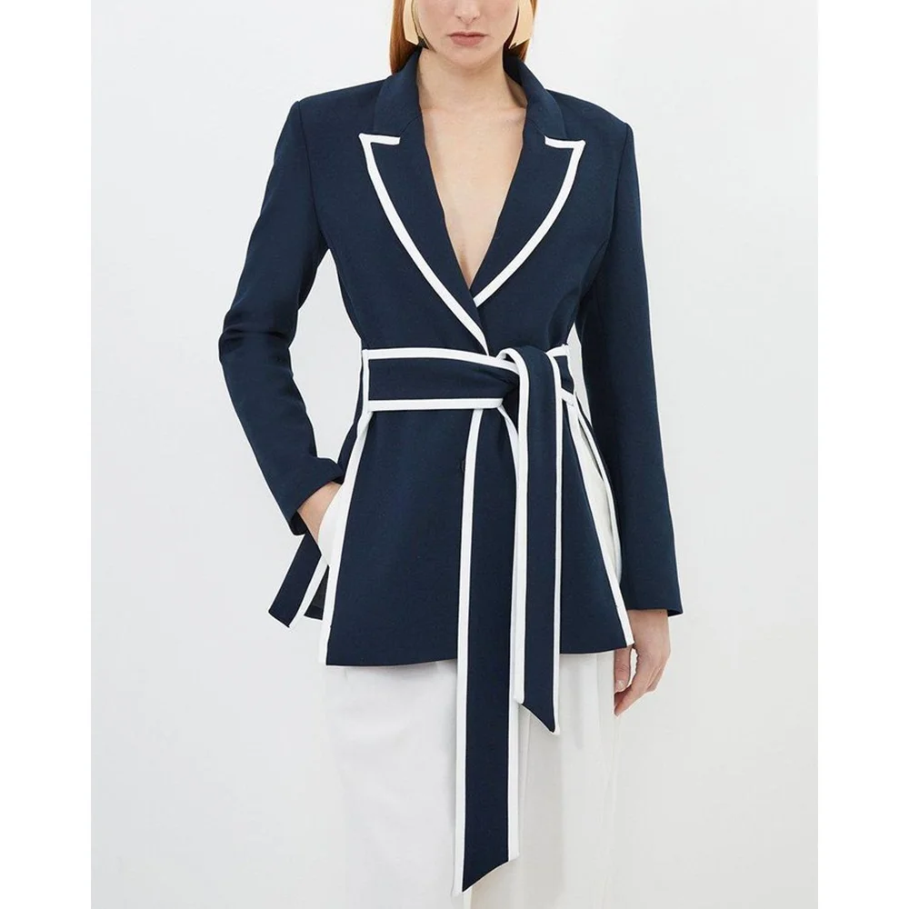 

Fashion Evening Party Suit Single Breasted Notched Women Set New Female Two Pieces (Blazer+Trousers) Daily Office Lady Set