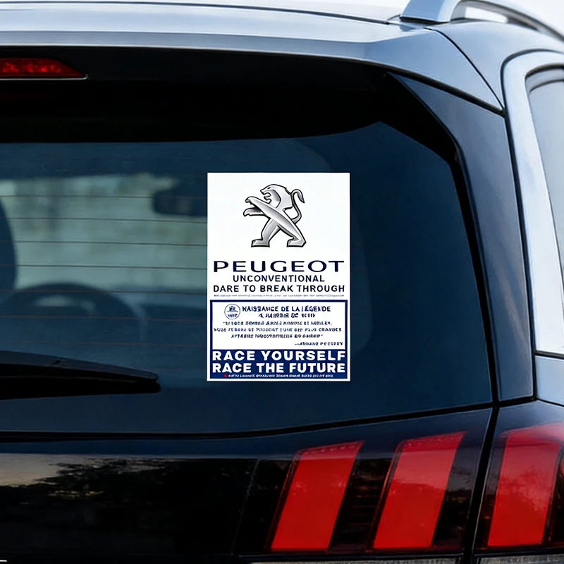 Peugeot Car Windshield Static Sticker, Waterproof Sun‑Shade Decal Fit For 106 107 205 206 207 208 307 308 3008 407 508 5008