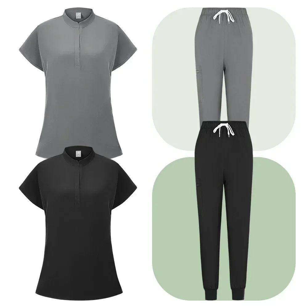 多色美容師作業服無地ラボ作業服医療看護制服ペットクリニックスクラブセット作業服卸売