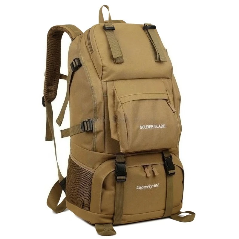 2025 45 لتر في الهواء الطلق على ظهره حقيبة ترحال حقيبة التخييم الرجال والنساء حقيبة السفر طويلة تنزه على ظهره حقيبة مضادة للماء