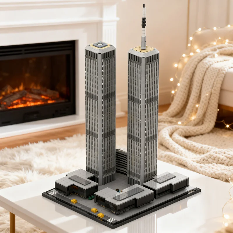 

4850 деталей MOC: Модель здания Всемирного торгового центра, архитектурный конструктор, креативный подарок, DIY-декор для демонстрации, премиум-класс для взрослых и детей, для рабочего стола