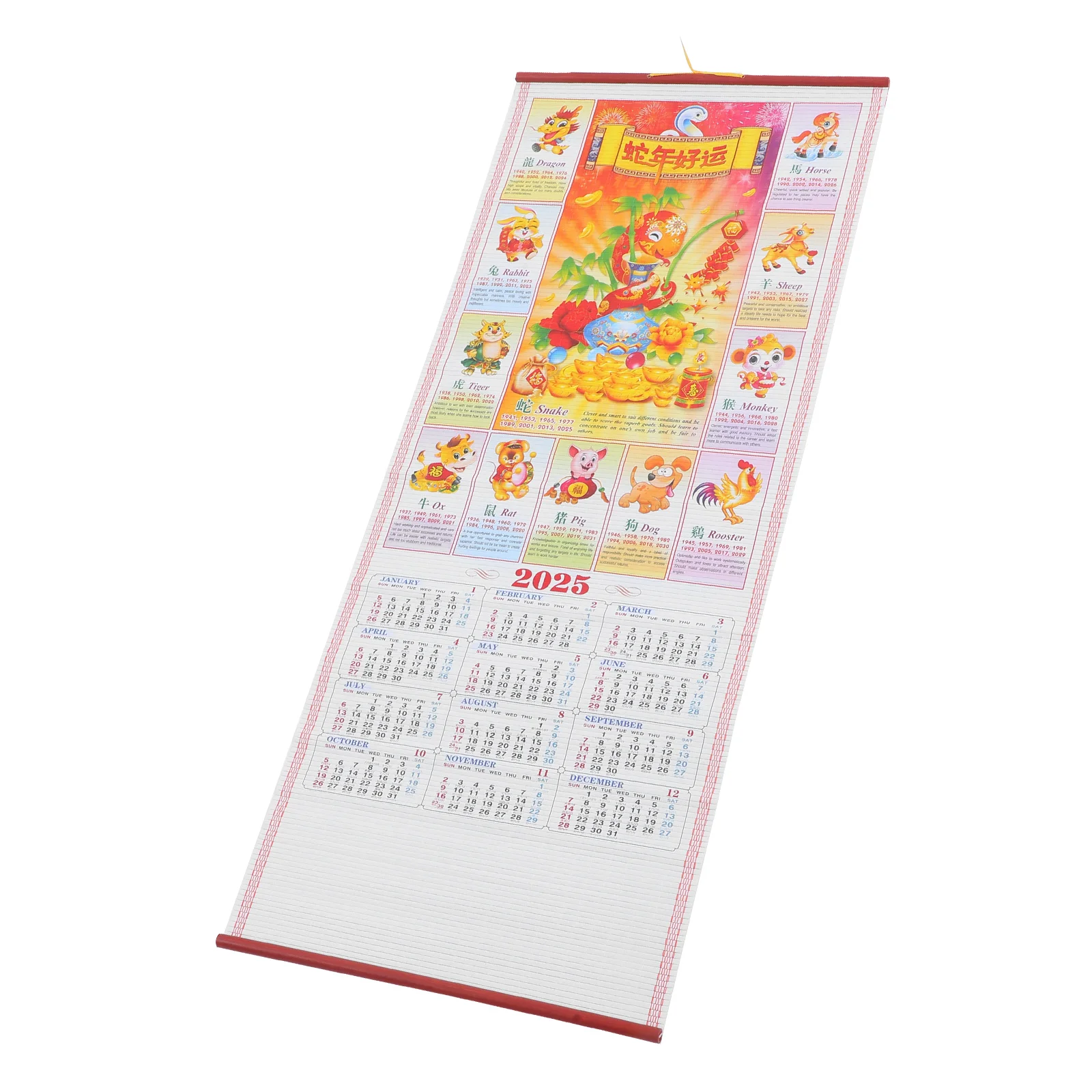 

Snake Year Hanging Wall Calendar 2025 Daily Planning Calendar Clear Printed Household Monthly Supplies