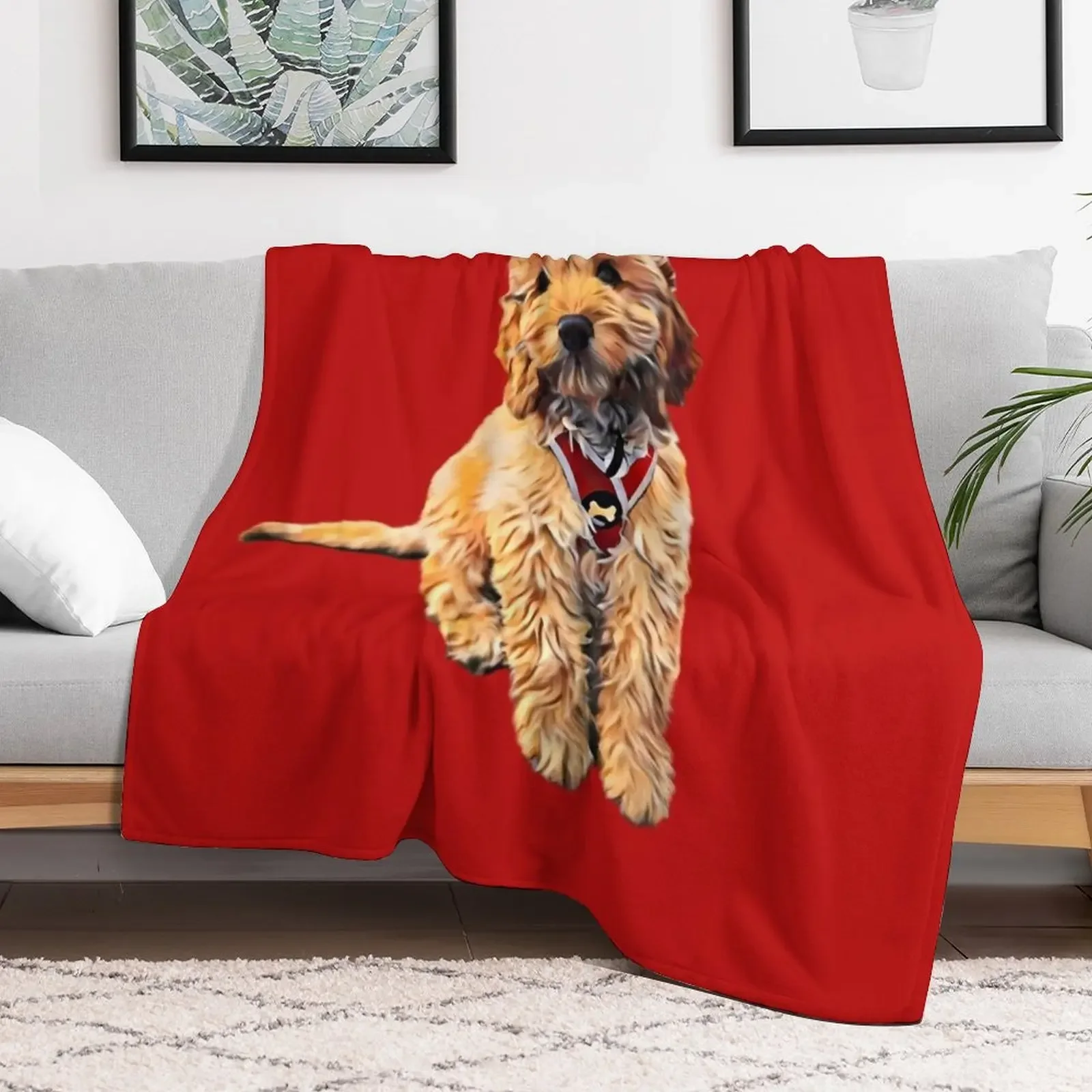 Cute Golden Doodle art Throw Blanket Fashion Sofas Sofa Quilt For Baby Blankets