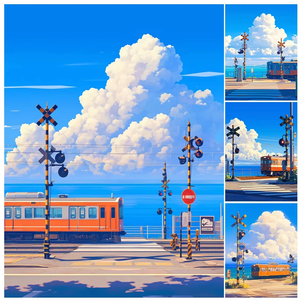pintura-a-Oleo-por-numeros-cenario-de-trem-e-ceu-azul-em-tela-para-decoracao-de-casa-sala-de-estar-e-quarto-–-presente-artesanal