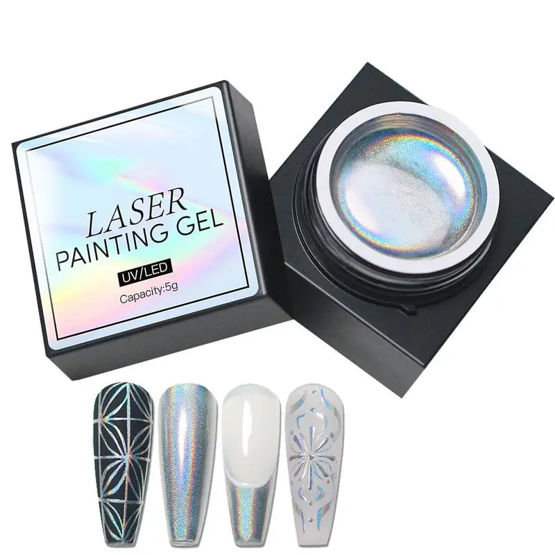 

Super Laser Metallicc Gel Nail Polish Chrome Holographic Mirror Metal Effect Painting Gel Sparkling Color Glossy Nail Gel Liner