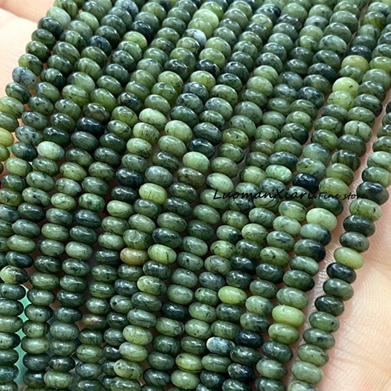 2x4MM Abacus Natural Stone Green Southern Jade Loose Rondelle Spacer Beads for Jewelry Making Diy Bracelets Charms Accessories