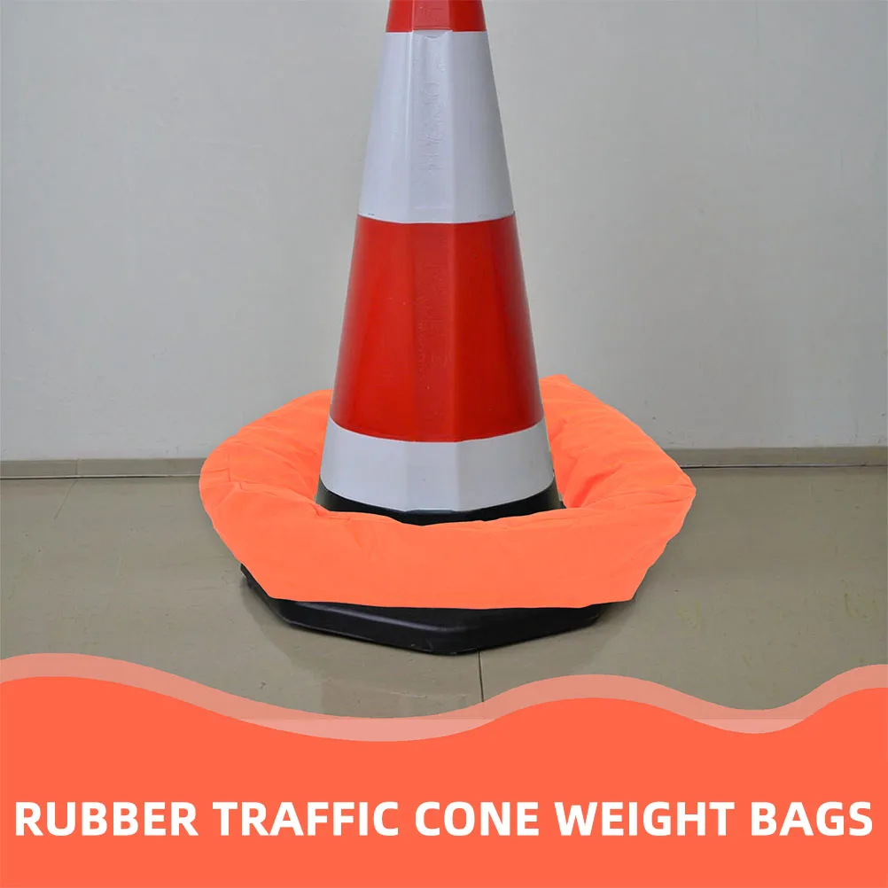10 قطعة أكياس الرمل الثقيلة لخاريط المرور مقاومة الطقس الاستقرار تعزيز بناء الطريق وقوف السيارات السلامة عاكسة