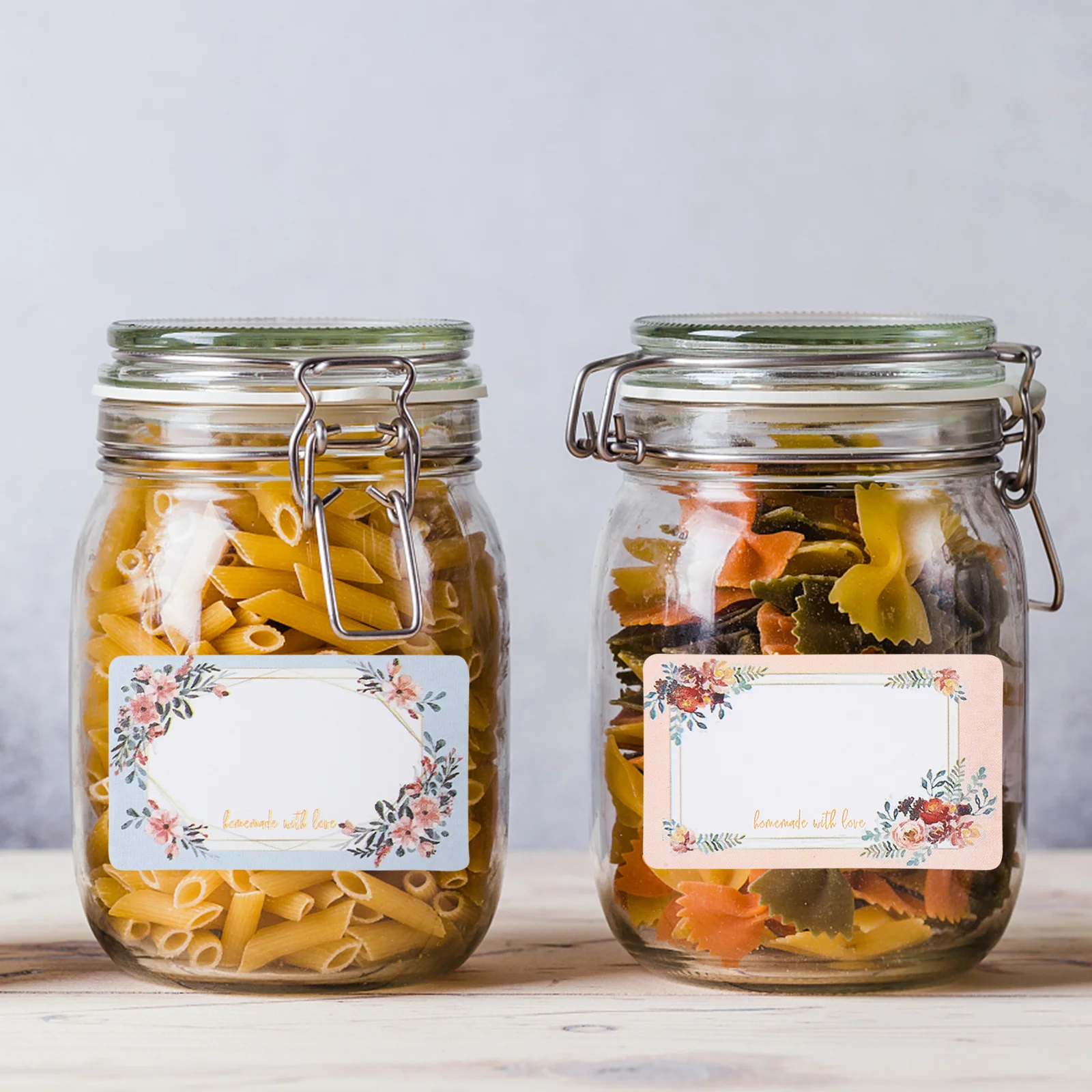 3 Rolls Blank Floral Name Labels Sticker Labels to Write on for Jars Bottles Canning Jar Label Stickers Home Kitchen