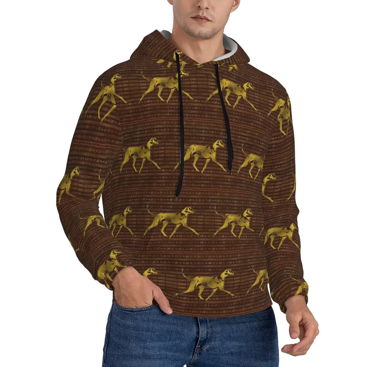 Greyhound Whippet Sighthound Dog Azawakh On African Hoodies Hip Hop Pullover Autumn Winter Men Women Sweatshirt Long Sleeve Tops