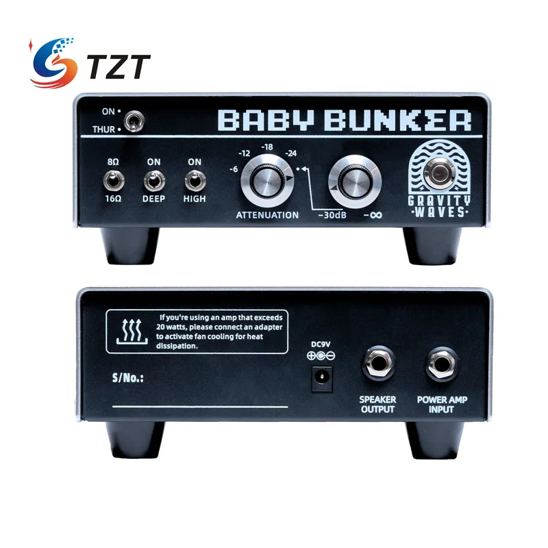 TZT Gravity Waves Baby Bunker Tube Guitar Amp Attenuator Linear Load Box Designed for Tube Amplifiers